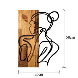 Wallity Woman Body - Escultura de pared en Negro y Nogal Claro